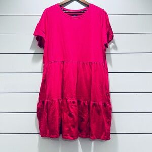 GAP Fuchsia Tiered Mini Dress